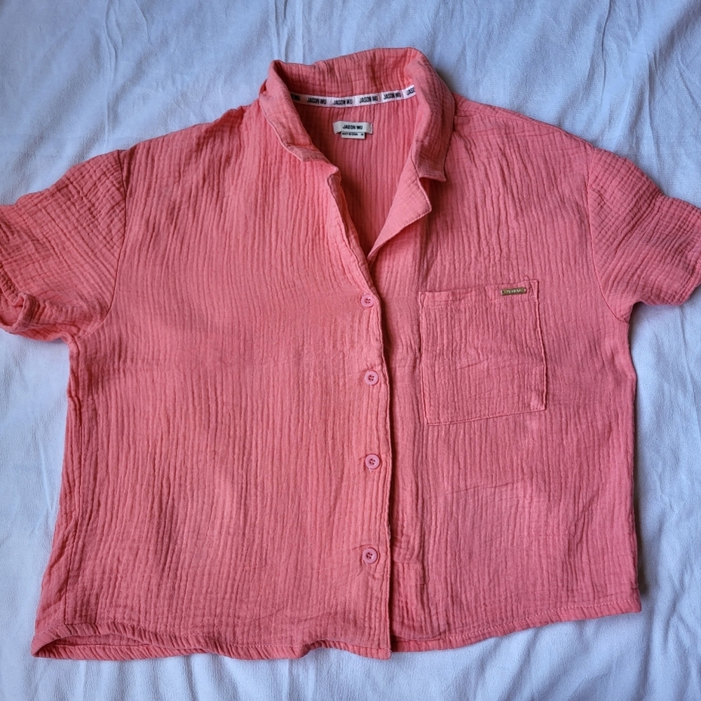 Jason Wu Button Down Short Sleeve Top Size Medium